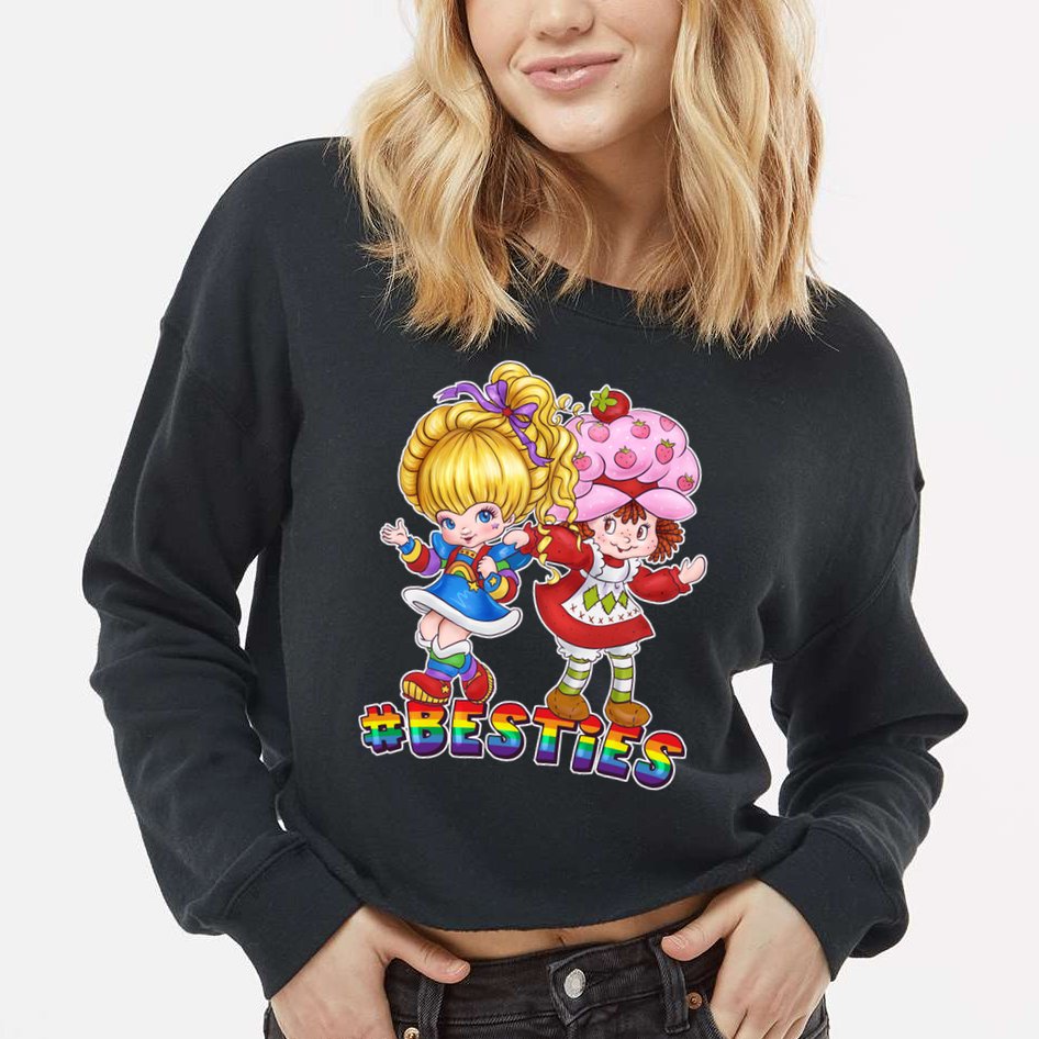 Besties Best Friends Classic TV Show Cropped Pullover Crew
