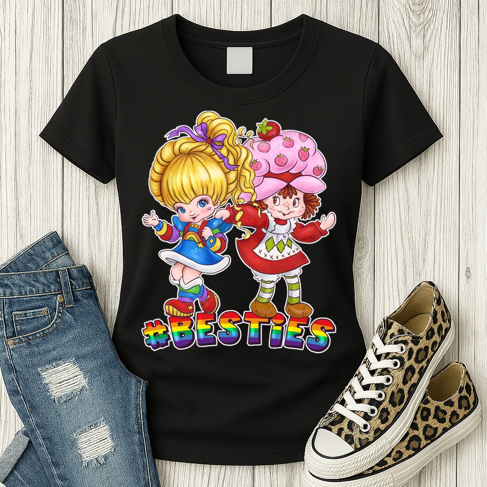 Besties Best Friends Classic TV Show Womens T-Shirt