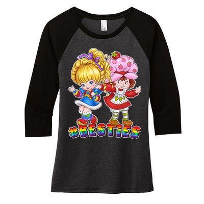 Besties Best Friends Classic TV Show Women's Tri-Blend 3/4-Sleeve Raglan Shirt