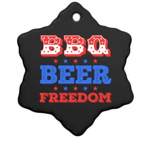 Bbq Beer Freedom Usa Patriotic 4th Of July Cute Gift Ceramic Star Ornament