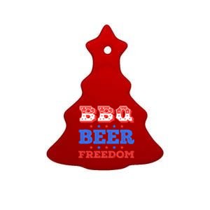 Bbq Beer Freedom Usa Patriotic 4th Of July Cute Gift Ceramic Tree Ornament