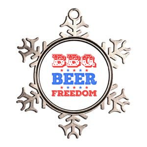 Bbq Beer Freedom Usa Patriotic 4th Of July Cute Gift Metallic Star Ornament