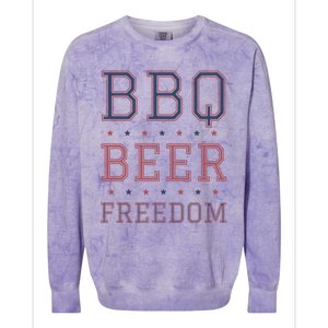 Bbq Beer Freedom Gift Colorblast Crewneck Sweatshirt