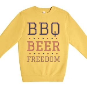 Bbq Beer Freedom Gift Premium Crewneck Sweatshirt