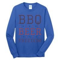 Bbq Beer Freedom Gift Tall Long Sleeve T-Shirt