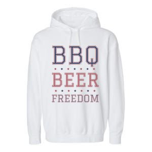 Bbq Beer Freedom Gift Garment-Dyed Fleece Hoodie