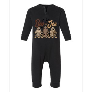 Boujee BooJee Fall Retro Halloween Ghost Spooky Vibes Gift Infant Fleece One Piece