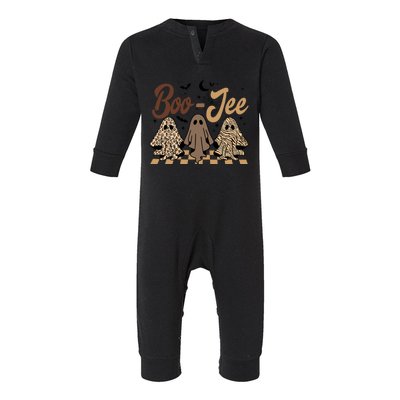 Boujee BooJee Fall Retro Halloween Ghost Spooky Vibes Gift Infant Fleece One Piece