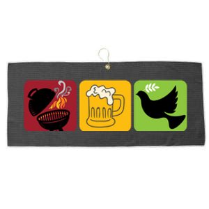 Bbq Beer Freedom Gift Large Microfiber Waffle Golf Towel