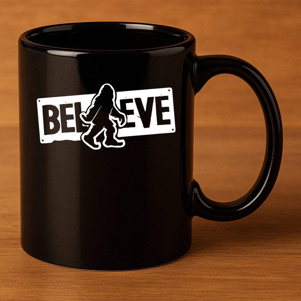Believe Big Foot Sasquatch Bigfoot 11oz C Handle Ceramic Mug