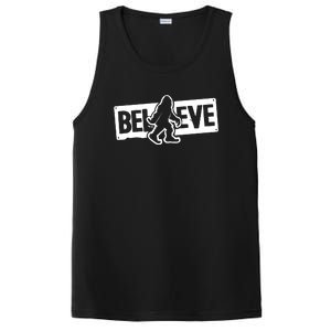 Believe Big Foot Sasquatch Bigfoot PosiCharge Competitor Tank