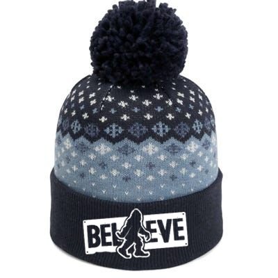 Believe Big Foot Sasquatch Bigfoot The Baniff Cuffed Pom Beanie