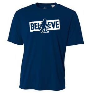 Believe Big Foot Sasquatch Bigfoot Cooling Performance Crew T-Shirt