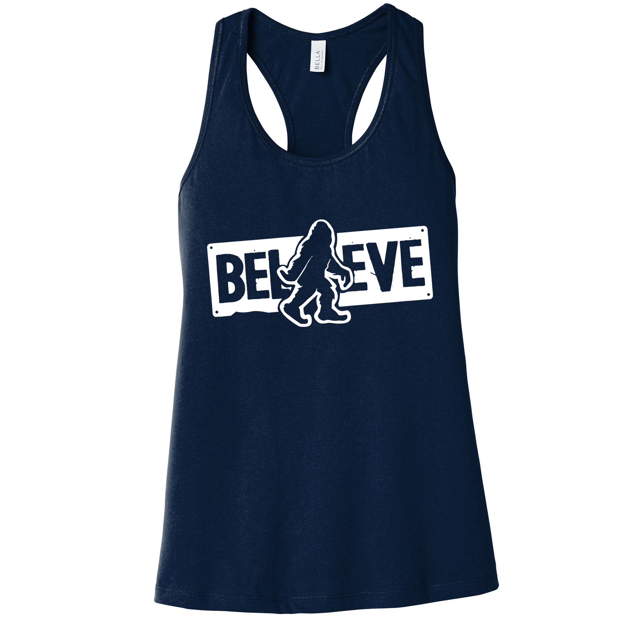 Believe Big Foot Sasquatch Bigfoot Womens Tank Top