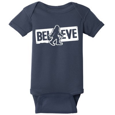 Believe Big Foot Sasquatch Bigfoot Baby Bodysuit