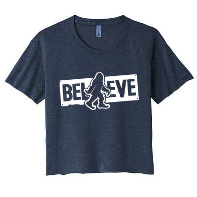Believe Big Foot Sasquatch Bigfoot Crop Top
