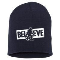 Believe Big Foot Sasquatch Bigfoot Short Acrylic Beanie