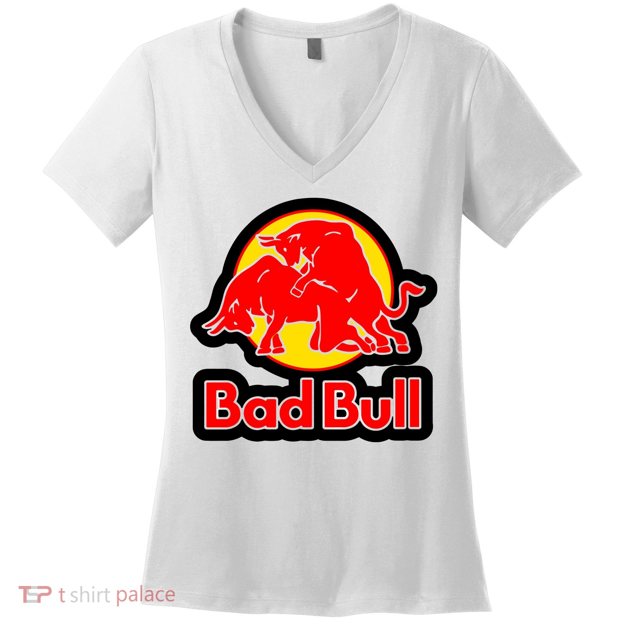 Bad Bull Funny Adult Humor Women's V-Neck T-Shirt