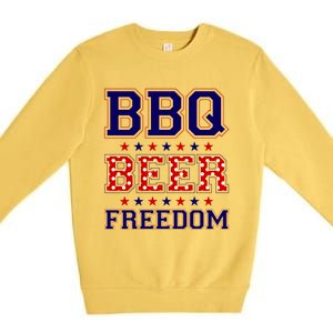 Bbq Beer Freedom Gift Premium Crewneck Sweatshirt