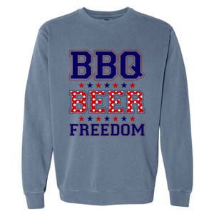 Bbq Beer Freedom Gift Garment-Dyed Sweatshirt