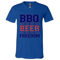 Bbq Beer Freedom Gift V-Neck T-Shirt