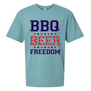 Bbq Beer Freedom Gift Sueded Cloud Jersey T-Shirt