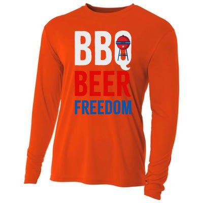 Bbq Beer Freedom Celebrating The 4th Of July Cool Gift Cooling Performance Long Sleeve Crew