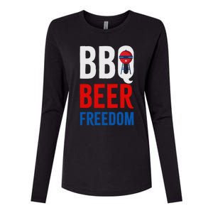 Bbq Beer Freedom Celebrating The 4th Of July Cool Gift Womens Cotton Relaxed Long Sleeve T-Shirt