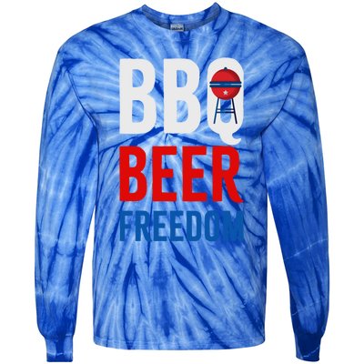 Bbq Beer Freedom Celebrating The 4th Of July Cool Gift Tie-Dye Long Sleeve Shirt