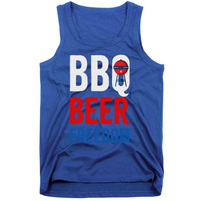 Bbq Beer Freedom Celebrating The 4th Of July Cool Gift Tank Top