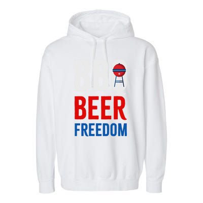 Bbq Beer Freedom Celebrating The 4th Of July Cool Gift Garment-Dyed Fleece Hoodie