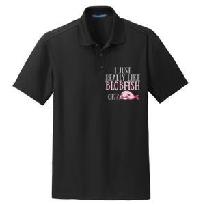 Blobfish Bob Fish Funny Cute Blob Blobby Dry Zone Grid Polo