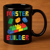 Brick Builder Funny Blocks Building Master Builder Toys 11oz C Handle Ceramic Mug