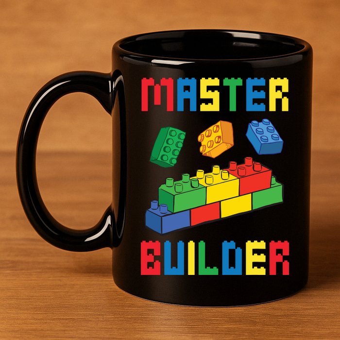 Brick Builder Funny Blocks Building Master Builder Toys 11oz C Handle Ceramic Mug