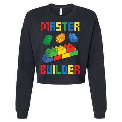 Brick Builder Funny Blocks Building Master Builder Toys Cropped Pullover Crew