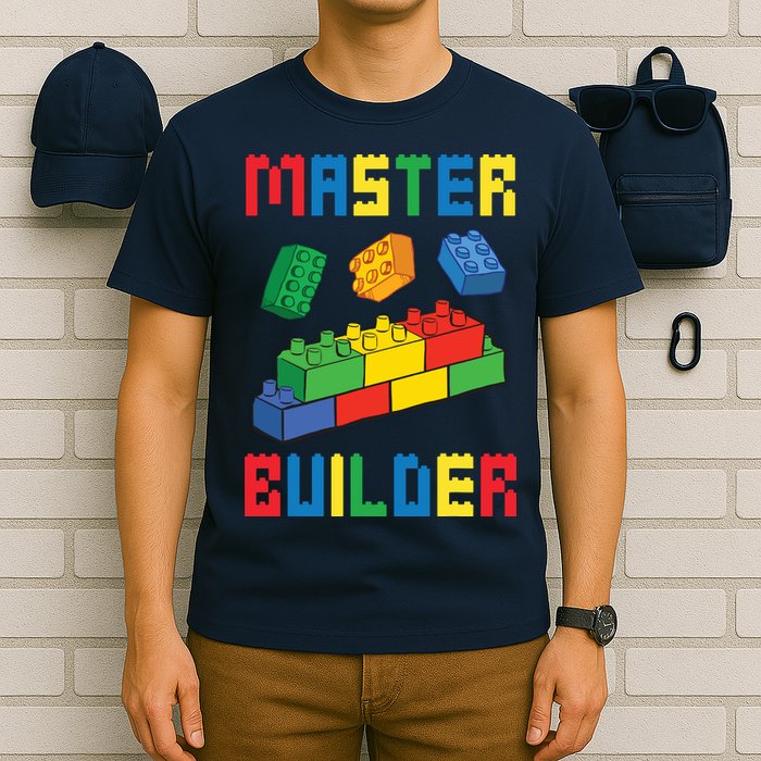 Brick Builder Funny Blocks Building Master Builder Toys T-Shirt