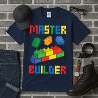 Brick Builder Funny Blocks Building Master Builder Toys Tall T-Shirt