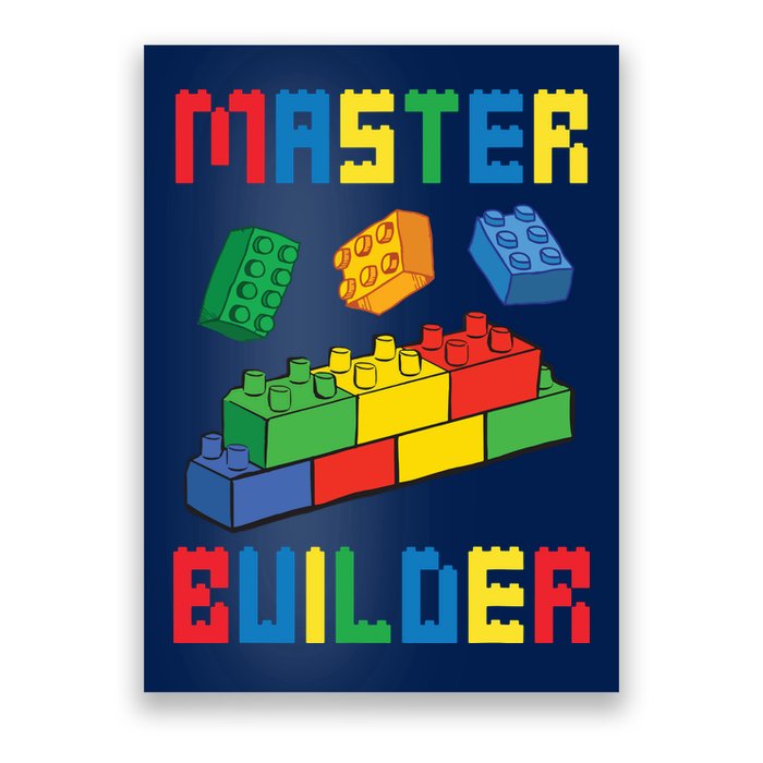 Brick Builder Funny Blocks Building Master Builder Toys Poster