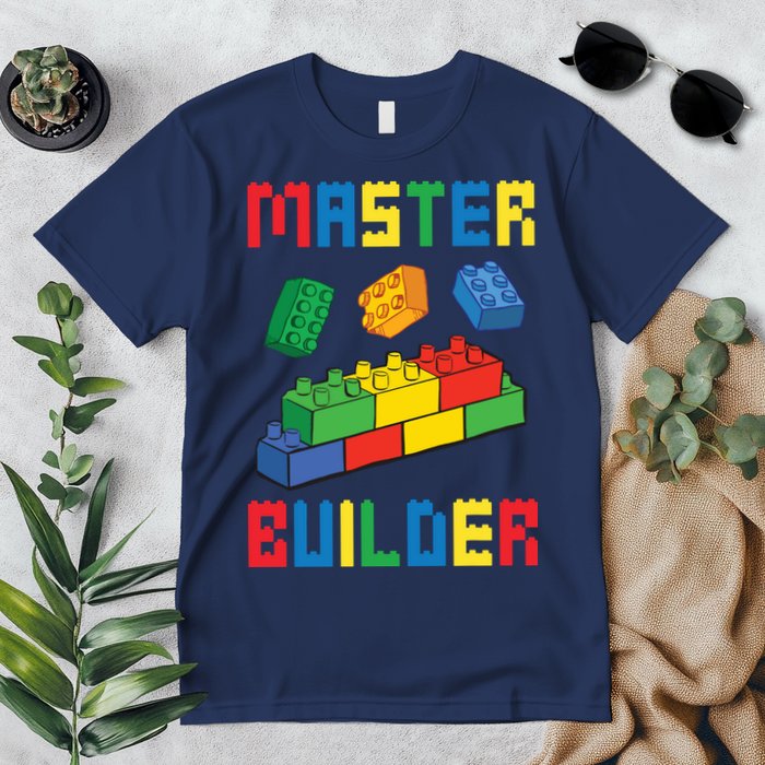 Brick Builder Funny Blocks Building Master Builder Toys Premium T-Shirt