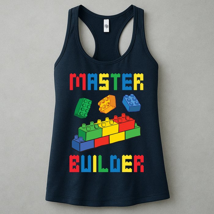 Brick Builder Funny Blocks Building Master Builder Toys Womens Tank Top