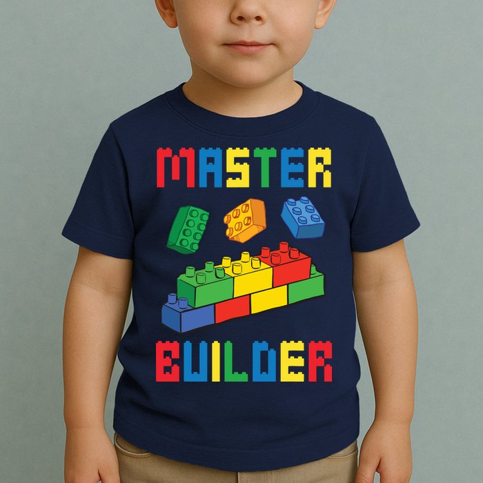 Brick Builder Funny Blocks Building Master Builder Toys Toddler T-Shirt