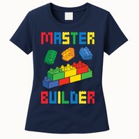 Brick Builder Funny Blocks Building Master Builder Toys Womens T-Shirt