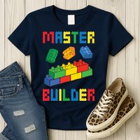 Brick Builder Funny Blocks Building Master Builder Toys Womens T-Shirt