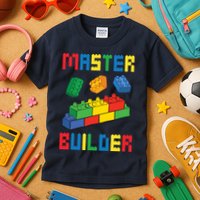Brick Builder Funny Blocks Building Master Builder Toys Kids T-Shirt