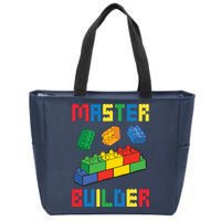 Brick Builder Funny Blocks Building Master Builder Toys Zip Tote Bag