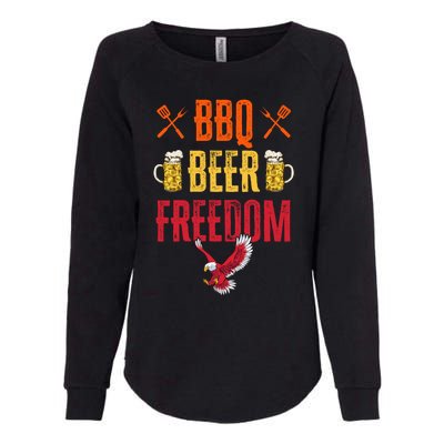 Bbq Beer Freedom Usa America 2020 Proud Patriot Gift Womens California Wash Sweatshirt