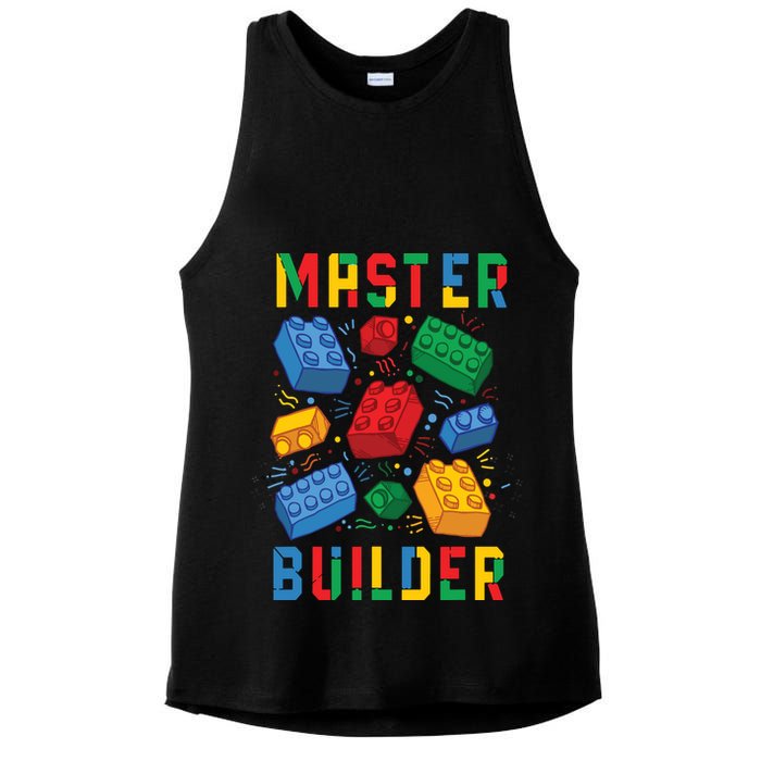 Brick Builder Funny Blocks Master Builder Ladies PosiCharge Tri-Blend Wicking Tank