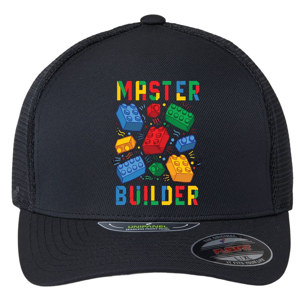 Brick Builder Funny Blocks Master Builder Flexfit Unipanel Trucker Cap