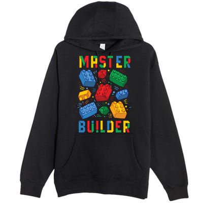 Brick Builder Funny Blocks Master Builder Premium Pullover Hoodie