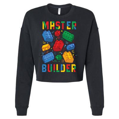 Brick Builder Funny Blocks Master Builder Cropped Pullover Crew